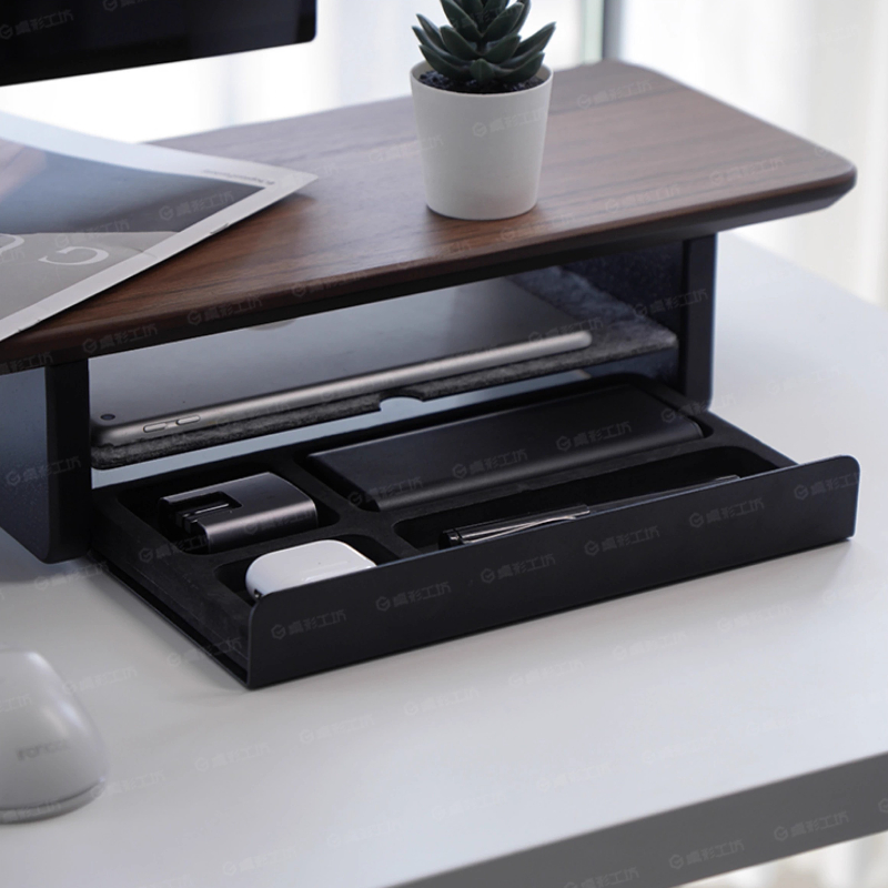 Desk Setup For Office - Suporte para monitor, gavetas de armazenamento,