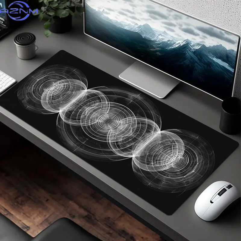 Desk Setup Workspace - Mouse Pad Grande com Padrão Espiral