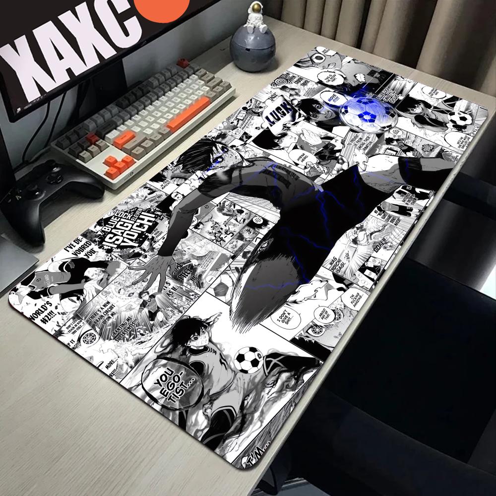 Desk Setup Blue - Preto e branco anime mouse pad
