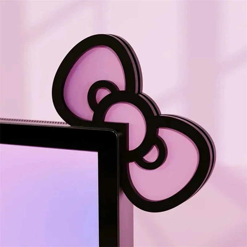 Desk Setup Gaming Pc - Kawaii rosa acrílico arco monitor decoração