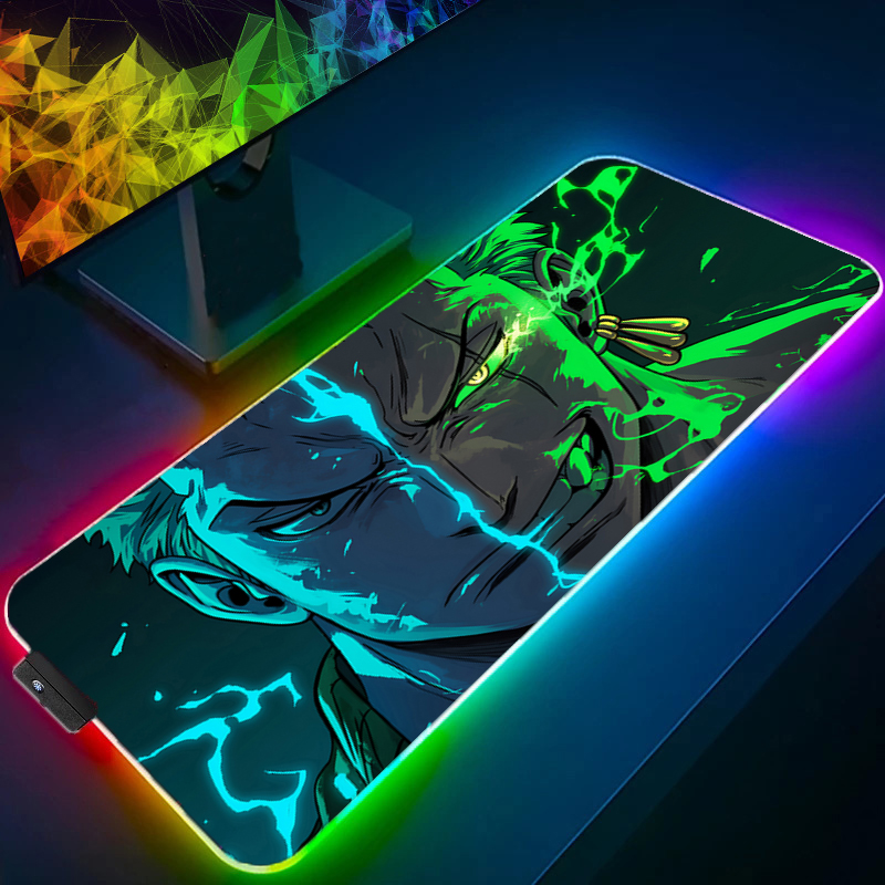 Desk Setup Rgb - Uma peça zoro mouse pad rgb