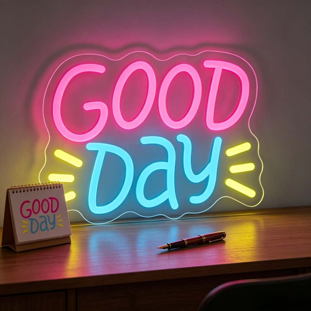 Desk Setup Rgb - Letreiro Neon LED Good Day com