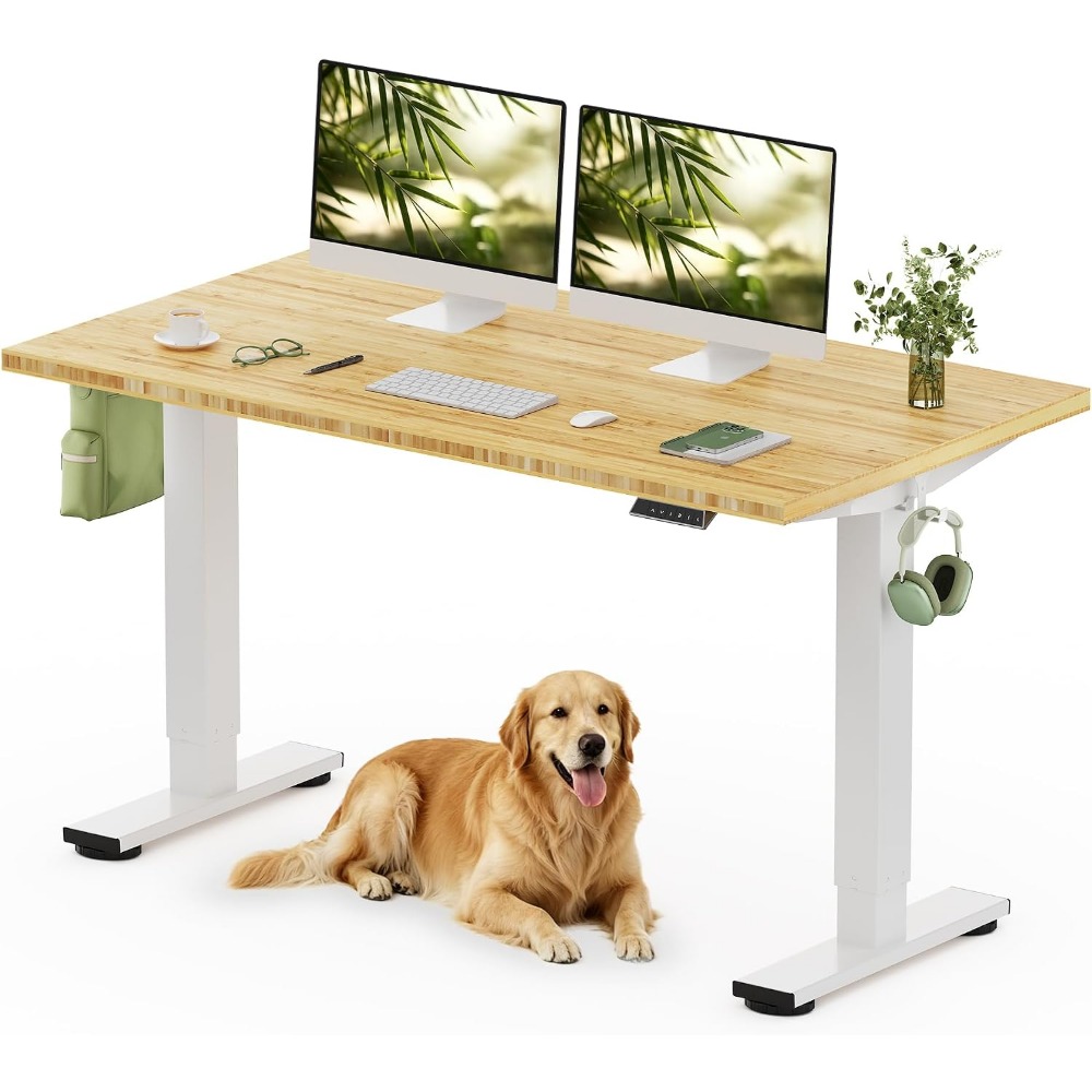 Desk Setup For Office - FLEXISPOT Mesa de Escritório em Bambu