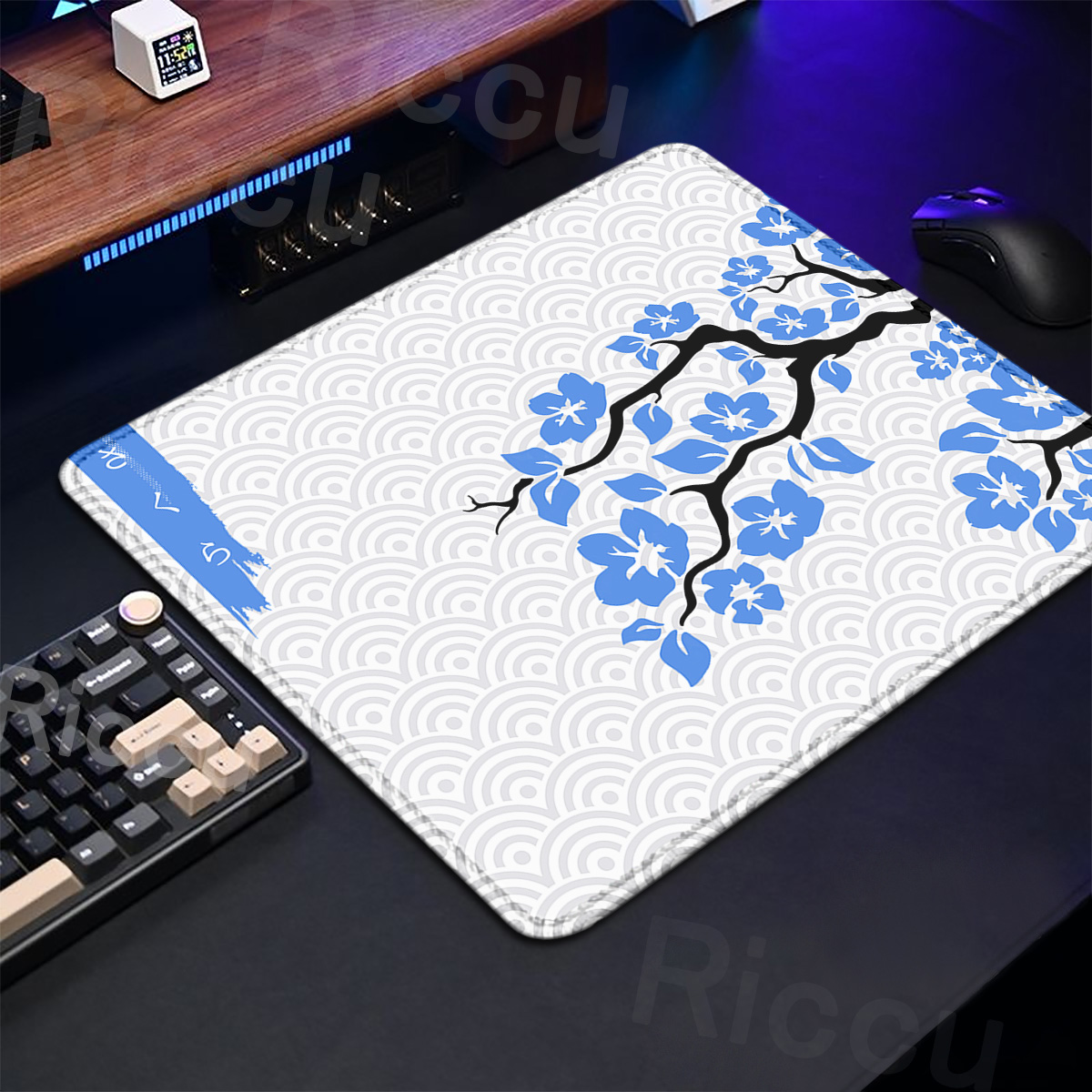 Roxo sakura almofada de mesa g - Desk Setup Blue avaliação e preço