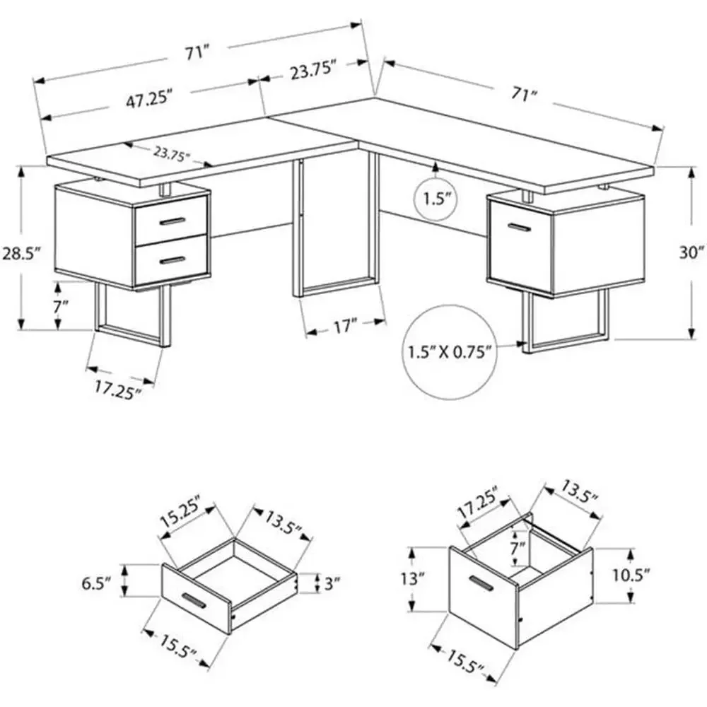 Mesa de Computador em L de 70  - Desk Setup For Office avaliação e preço