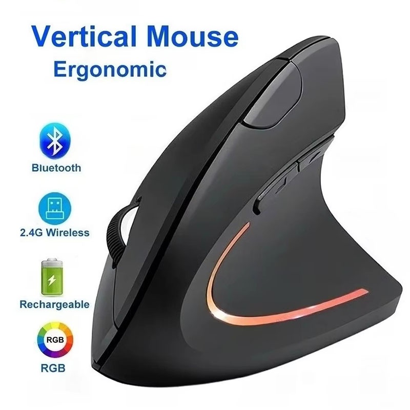 Mouse Vertical Ergonômico 2.4G - Desk Setup For Studying avaliação e preço