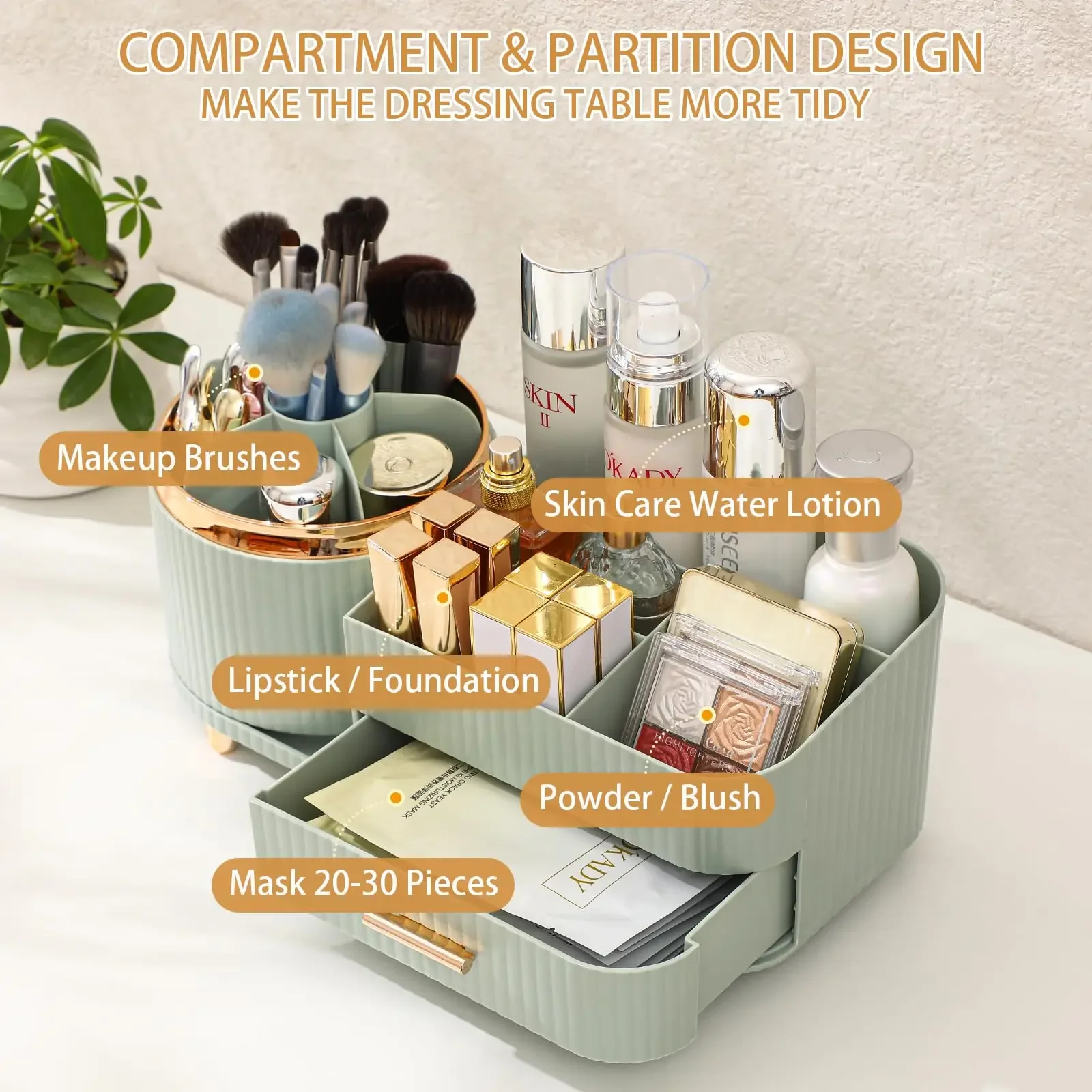 Suporte de pincel de maquiagem - Desk Drawer Unit avaliação e preço