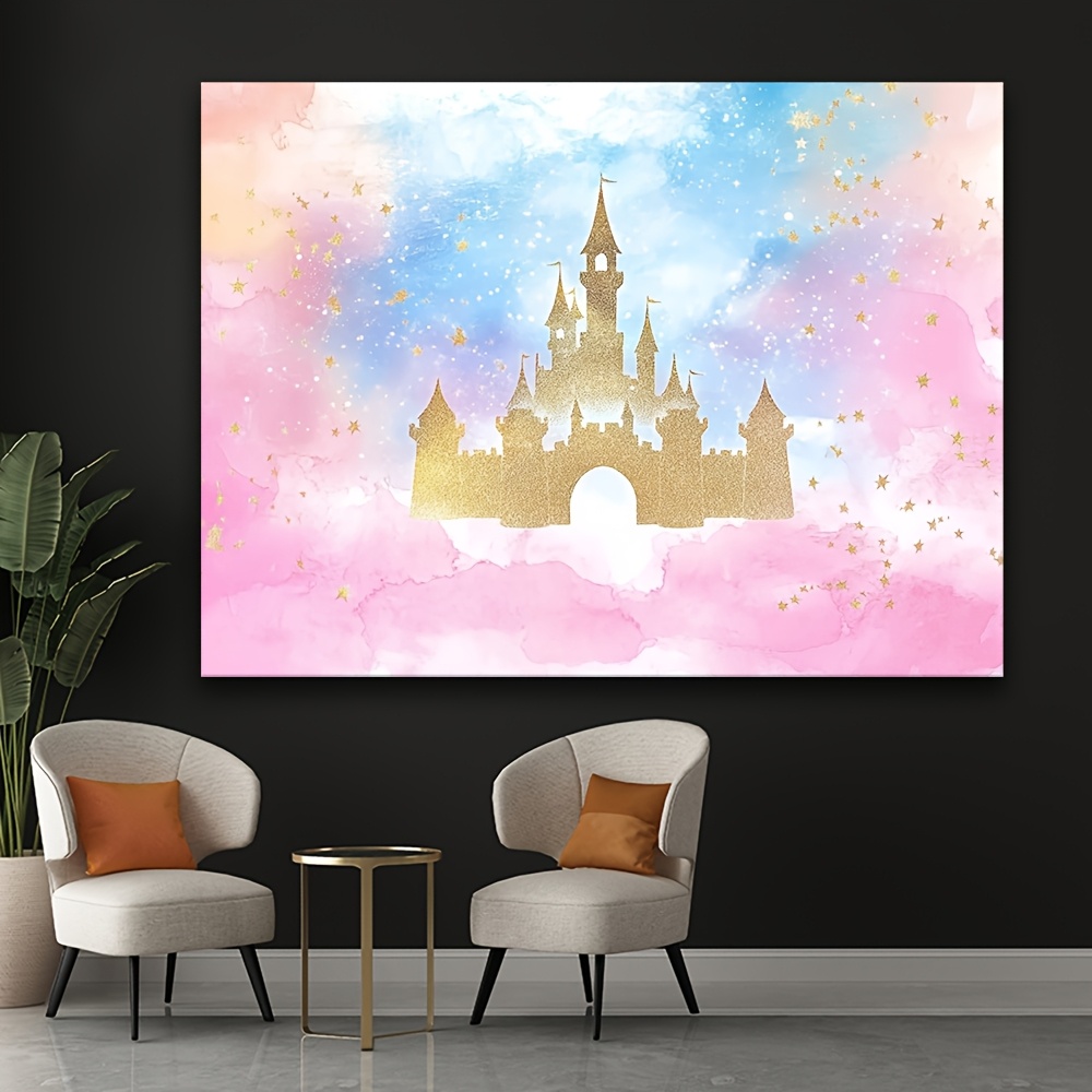 1 princesa castelo aquarela pa - Desk Setup Background avaliação e preço