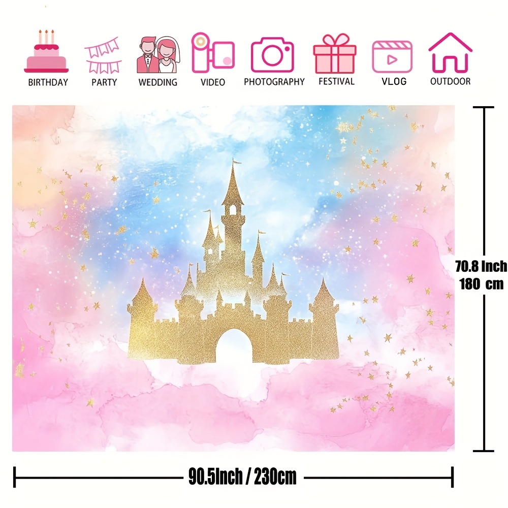 1 princesa castelo aquarela pa - Desk Setup Background avaliação e preço