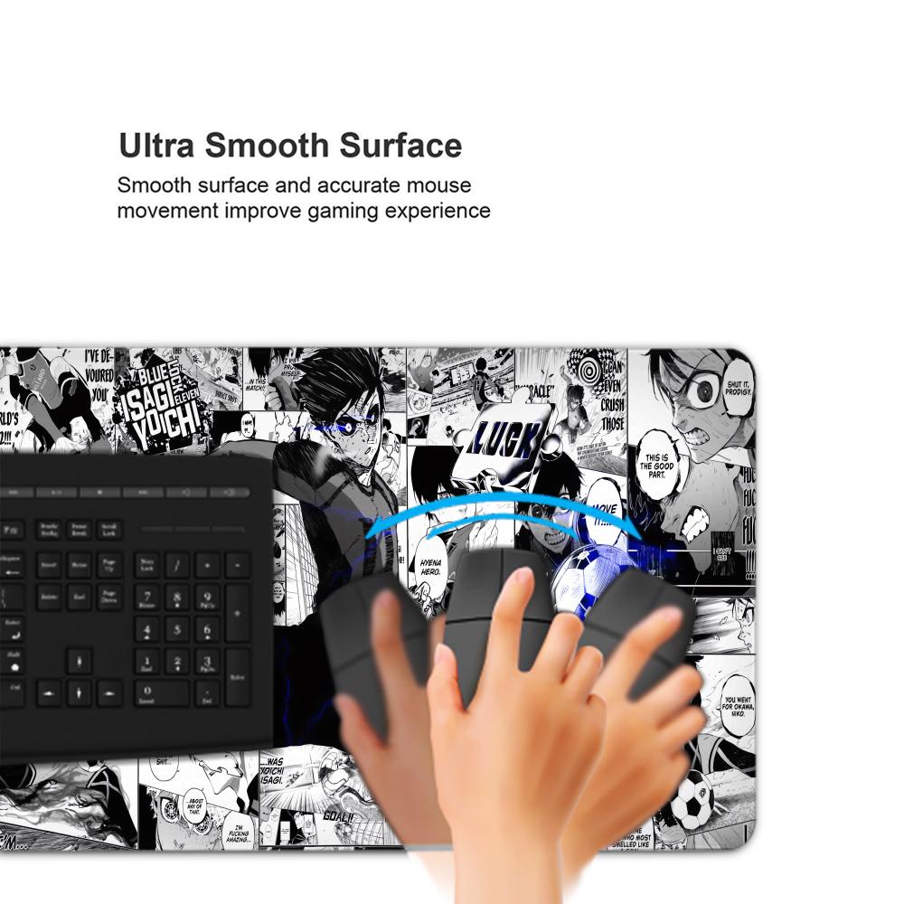 Preto e branco anime mouse pad - Desk Setup Blue avaliação e preço
