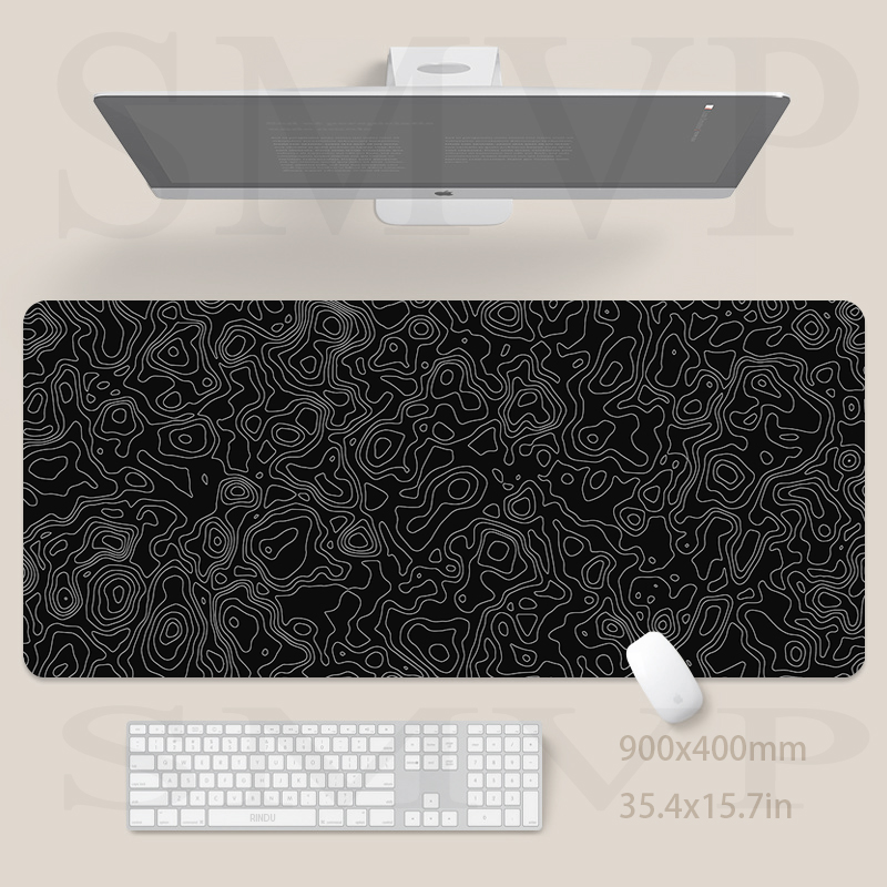 Mouse pad design preto tapete  - Desk Setup Blue avaliação e preço