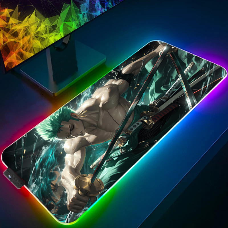 Uma peça zoro mouse pad rgb ac - Desk Setup Rgb avaliação e preço