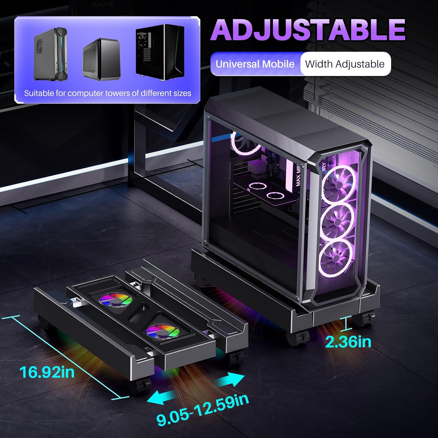 Suporte Ajustável para CPU de  - Desk Setup Rgb avaliação e preço