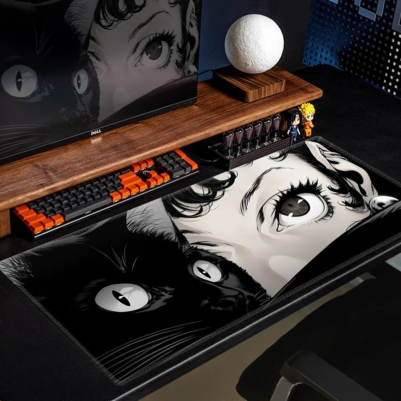 Mouse Pad Gamer Anime Gato Pre - Desk Setup Gaming Pc avaliação e preço