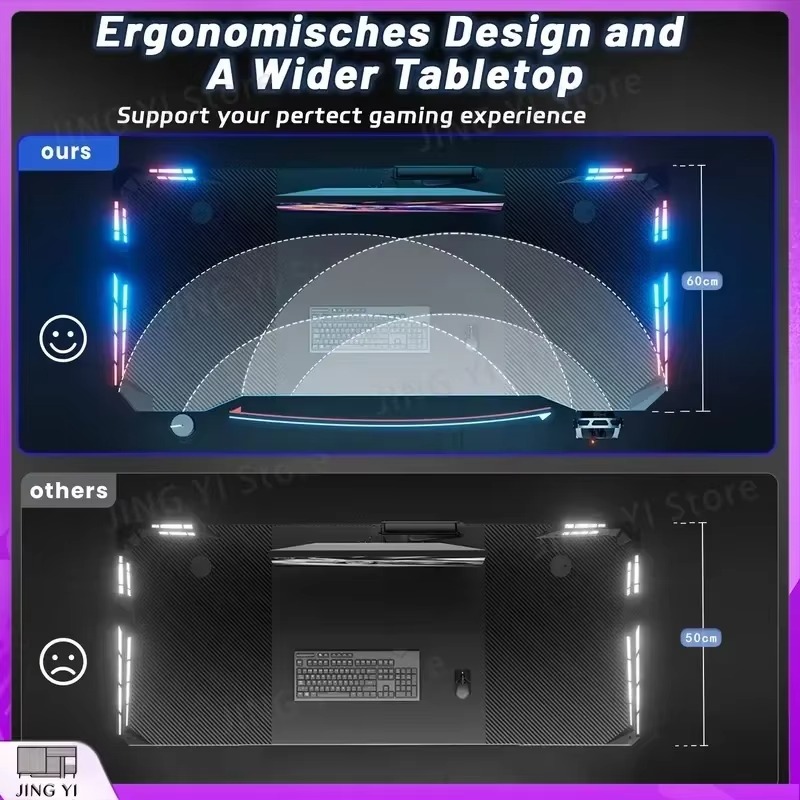 Mesa de Jogos com Luzes LED Su - Desk Setup Headphones avaliação e preço