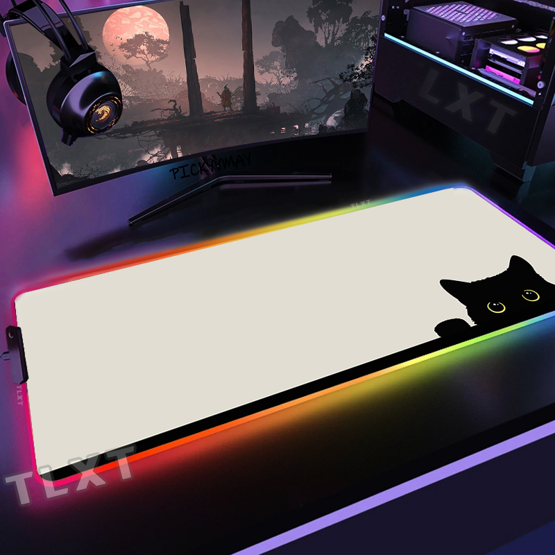 Grande rgb mouse pad bonito ga - Desk Setup Blue avaliação e preço